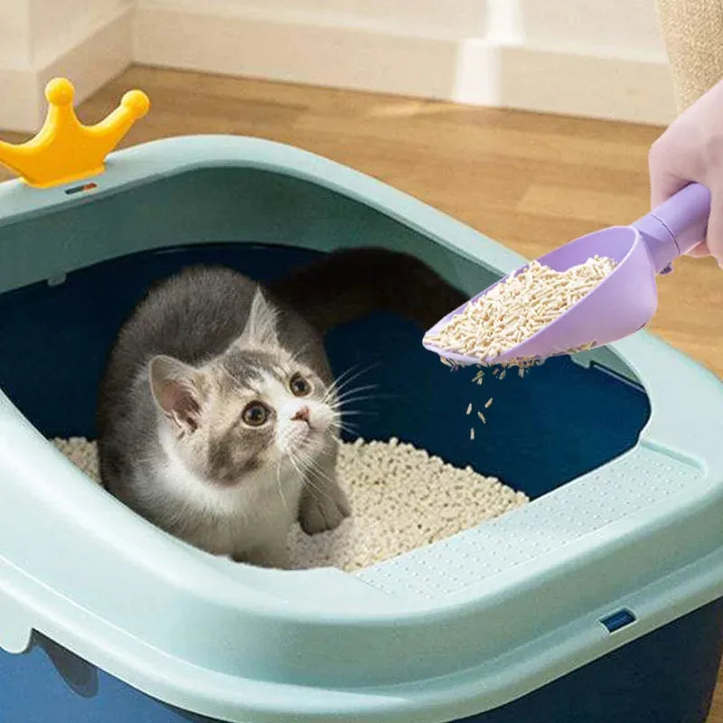 Cat Litter Scoop Plastic Cats Poop Scoop With Base Pets Cleanning Tool