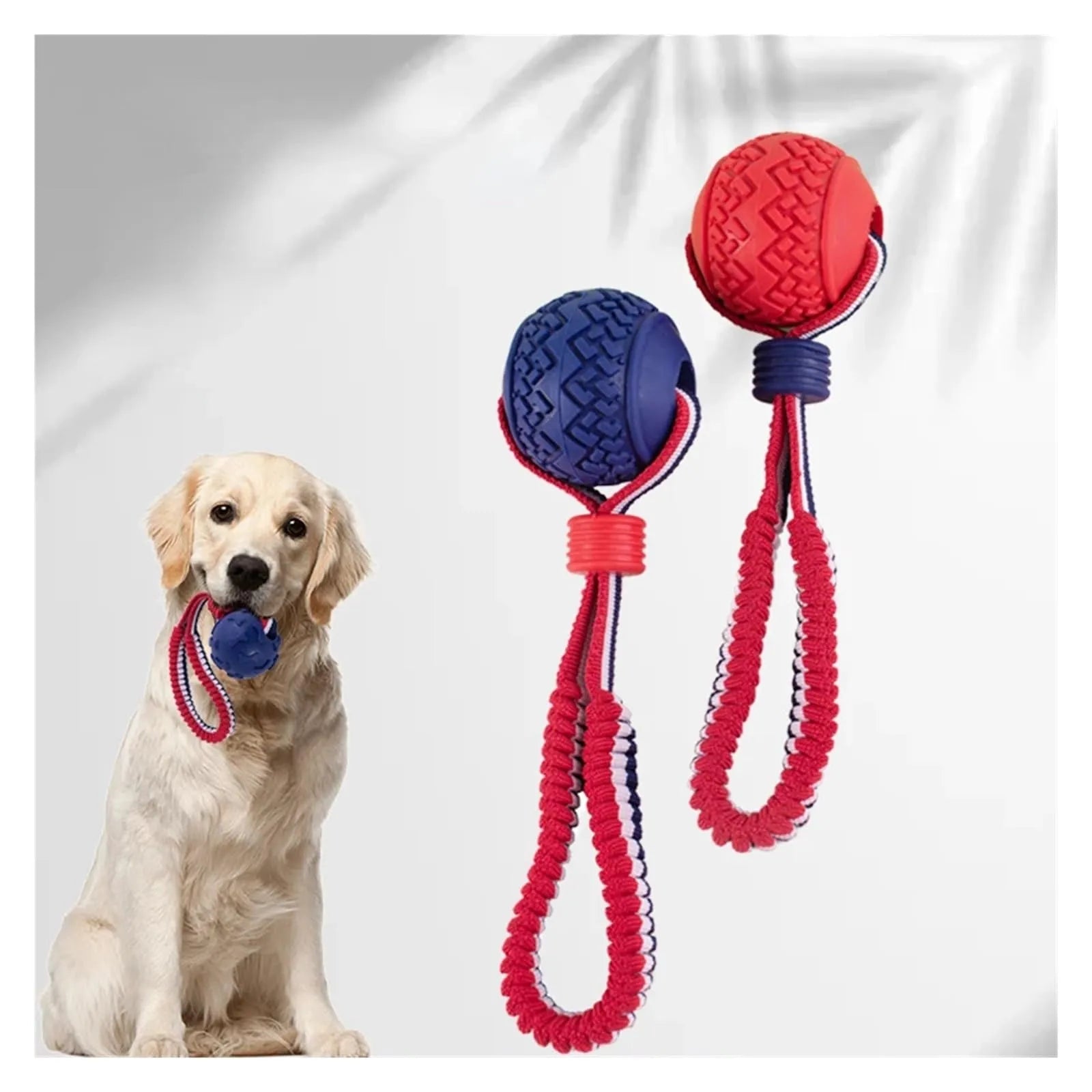 Interactive Dog Toy Ball Interactive Teether With Rope Dog Bal