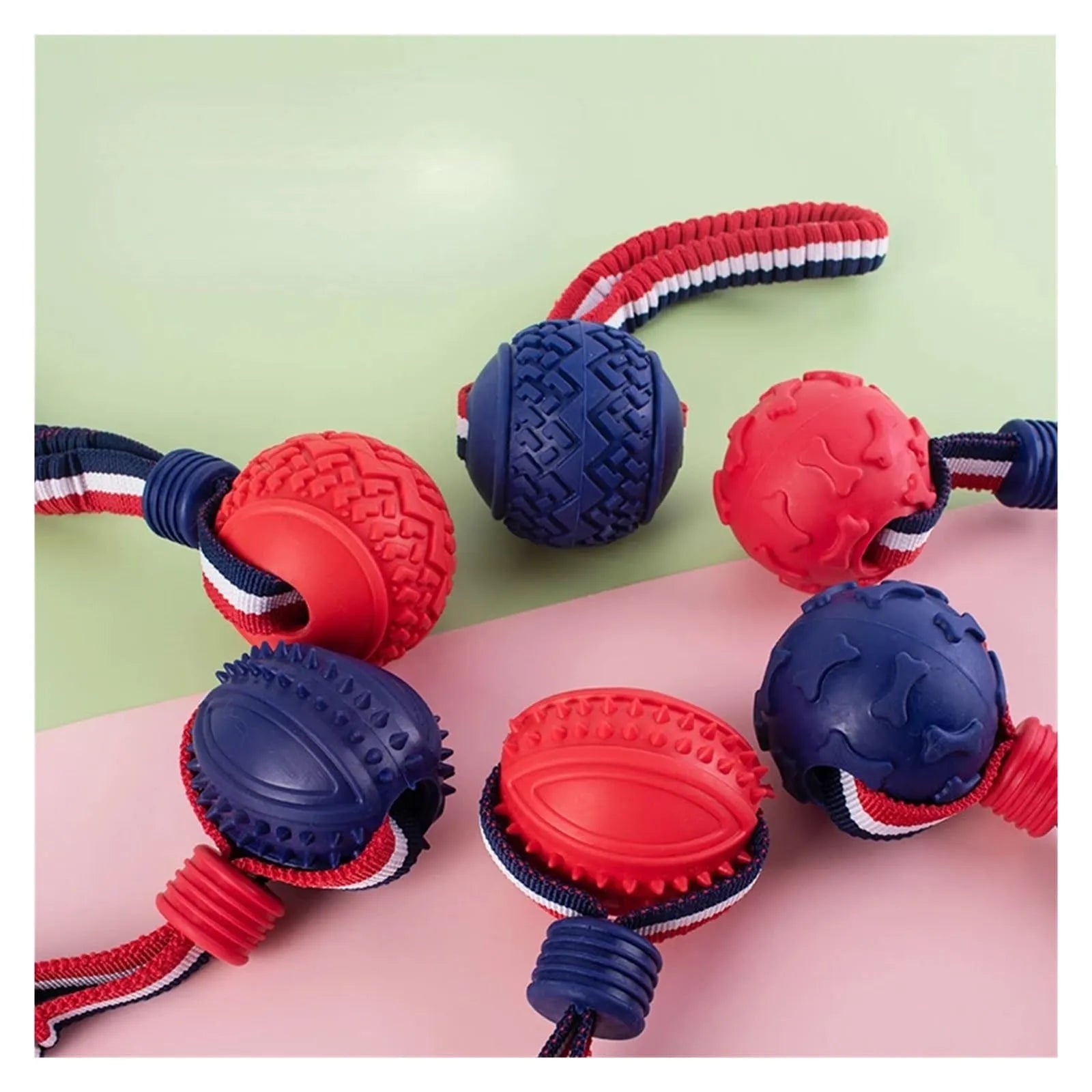 Interactive Dog Toy Ball Interactive Teether With Rope Dog Bal