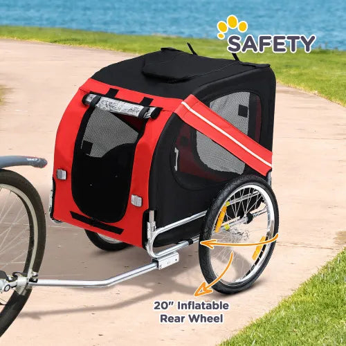 Aosom Dog Bike Trailer Pet Cart Bicycle Wagon Cargo Carrier Attachment For Travel